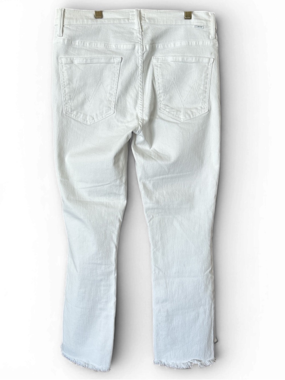 MOTHER Women’s White Jeans The Insider Crop Step Fray - Picture 4 of 7